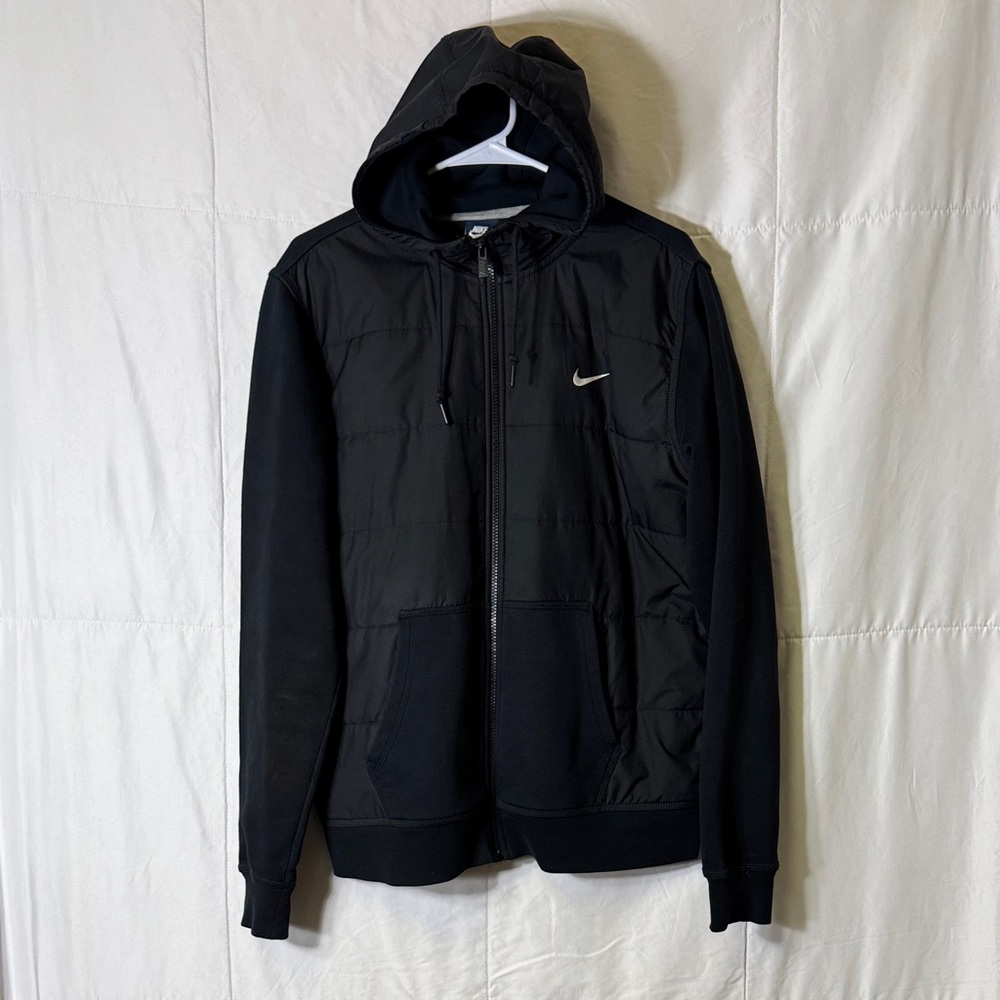 Nike Black Hooded Full‎ Zip Athletic Jacket Size L